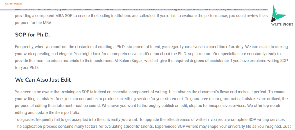 SOP writers Kalam Kagaz